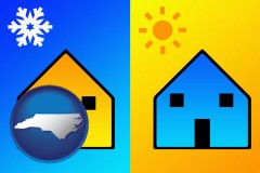 north-carolina map icon and the concept of air conditioning