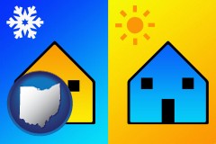 ohio map icon and the concept of air conditioning