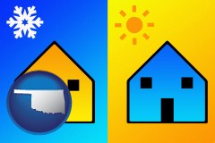 oklahoma map icon and the concept of air conditioning