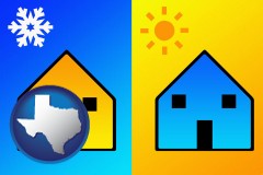 texas map icon and the concept of air conditioning