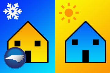 the concept of air conditioning - with North Carolina icon