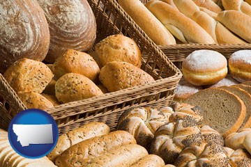 a baked goods assortment - with Montana icon