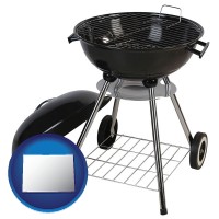 colorado map icon and a kettle-style charcoal grill