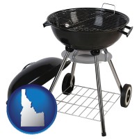 idaho map icon and a kettle-style charcoal grill