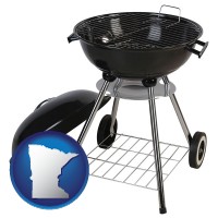 minnesota map icon and a kettle-style charcoal grill