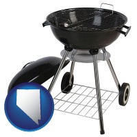 nevada map icon and a kettle-style charcoal grill