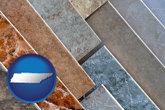 tennessee map icon and ceramic tile samples