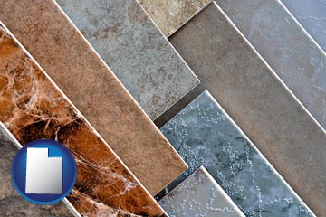 ceramic tile samples - with Utah icon