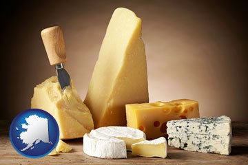 assorted cheeses - with Alaska icon