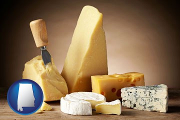 assorted cheeses - with Alabama icon