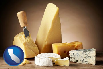 assorted cheeses - with California icon