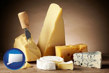 assorted cheeses - with Connecticut icon