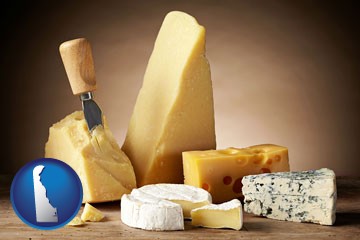 assorted cheeses - with Delaware icon