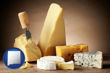 assorted cheeses - with New Mexico icon
