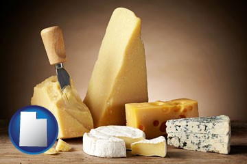 assorted cheeses - with Utah icon