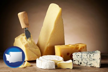 assorted cheeses - with Washington icon