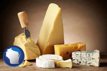 assorted cheeses - with Wisconsin icon