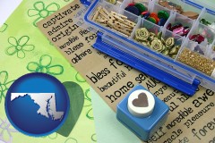 maryland map icon and scrapbooking craft supplies