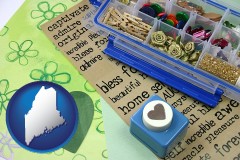 maine map icon and scrapbooking craft supplies