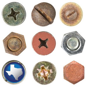 screws heads and bolt heads - with Texas icon