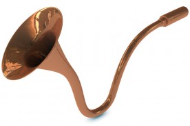 an antique hearing aid (brass hearing horn or ear trumpet)