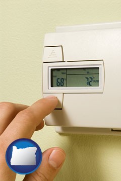 a heating system thermostat - with Oregon icon