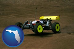 florida map icon and a radio-controlled model car
