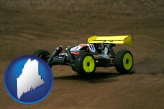 maine map icon and a radio-controlled model car