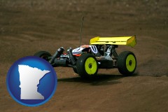 minnesota map icon and a radio-controlled model car