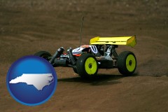 north-carolina map icon and a radio-controlled model car