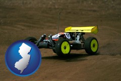 new-jersey map icon and a radio-controlled model car