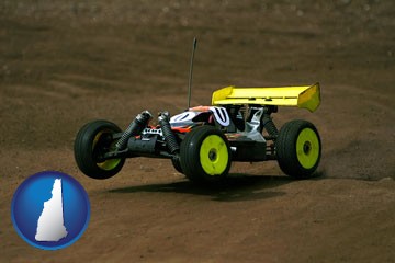 a radio-controlled model car - with New Hampshire icon