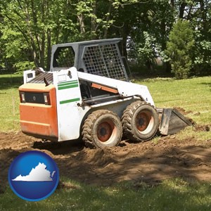 landscaping equipment (a skid-steer loader) - with Virginia icon