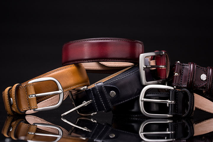 a stack of leather belts (large image)