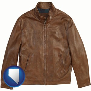 a brown leather jacket - with Nevada icon