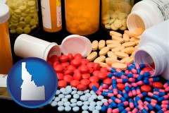 idaho map icon and pharmaceutical products
