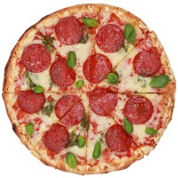 a pepperoni pizza