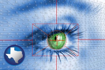 an iris-scanning security system - with Texas icon