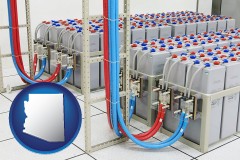 arizona map icon and industrial strength storage batteries