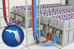 florida map icon and industrial strength storage batteries