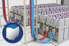 ohio map icon and industrial strength storage batteries