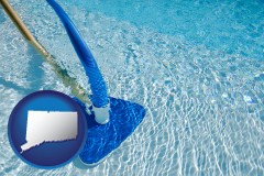 connecticut map icon and a swimming pool vacuum cleaner