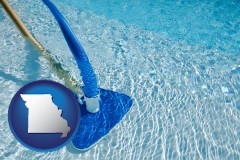 missouri map icon and a swimming pool vacuum cleaner