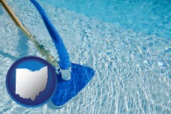 ohio map icon and a swimming pool vacuum cleaner
