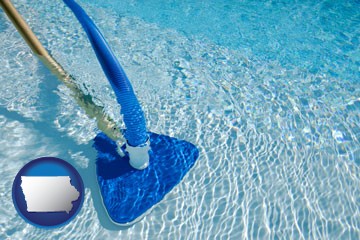 a swimming pool vacuum cleaner - with Iowa icon