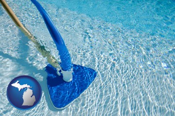 a swimming pool vacuum cleaner - with Michigan icon