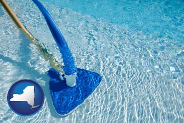 a swimming pool vacuum cleaner - with New York icon