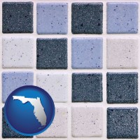 florida map icon and bathroom tiles