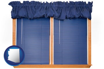 window blinds and valance curtains - with Arizona icon