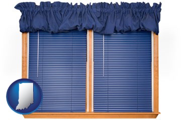 window blinds and valance curtains - with Indiana icon